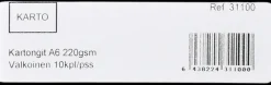 Askartelukartonki A4 220 Gsm Valkoinen 10 Ark/Pss
