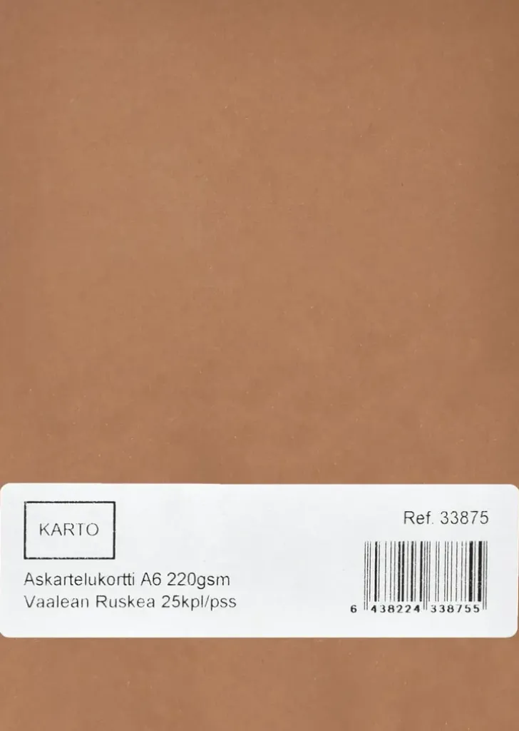 Askartelukortti A6 220 Gsm Vaalean Ruskea 25 Kpl/Pss