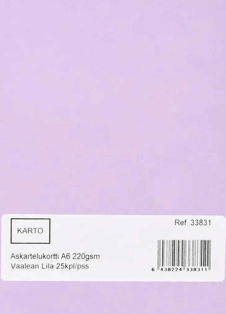 Askartelukortti A6 220 Gsm Vaalean Lila 25 Kpl/Pss