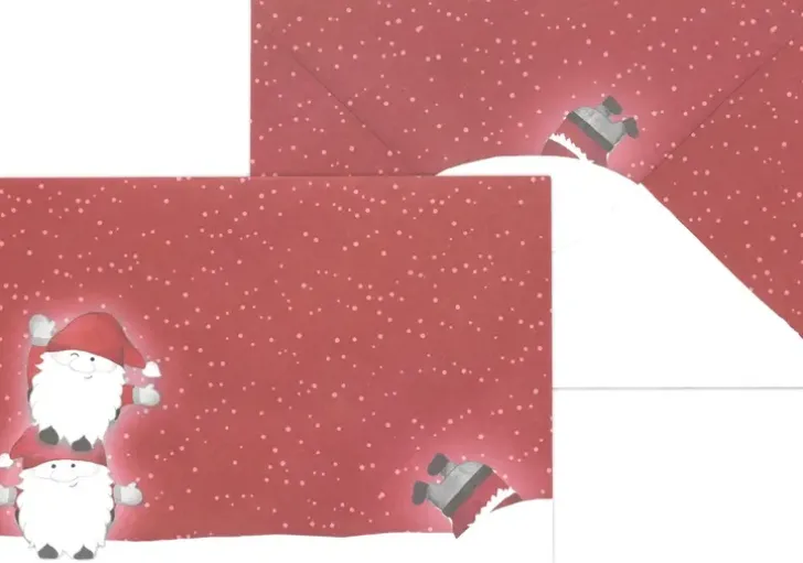 C6 Kirjekuori Tontut Punainen 10Kpl/Pkt