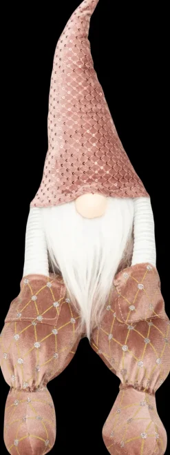 Istuva Tonttu Lokapoksy 57 Cm, Pinkki