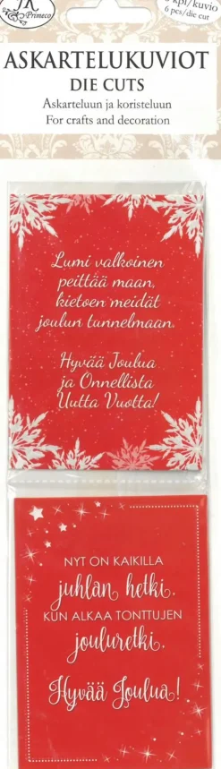 J.K. Primeco Askartelukuviot Kapea Joulutoivotukset Punainen