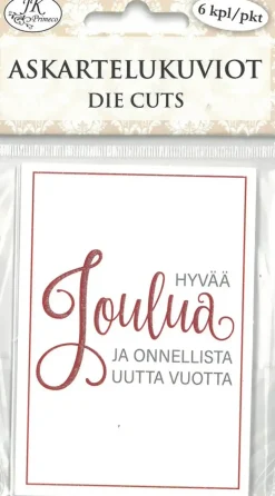 J.K. Primeco Askartelukuvio Jouluteksti Punainen 6 Kpl