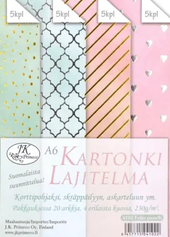 J.K. Primeco Kartonkilajitelma A6 Folio Pastelli 20 Ark