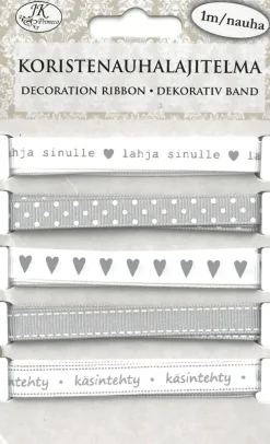 J.K. Primeco Koristenauhalajitelma Harmaa