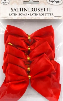 J.K. Primeco Satiinirusetti Iso Punainen 5 Kpl