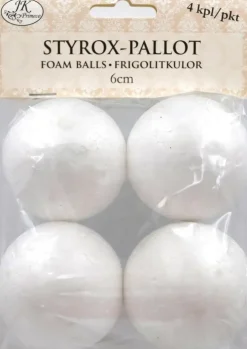 J.K. Primeco Styrox-Pallo 6Cm 4Kpl/Pkt