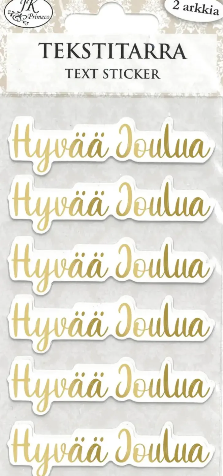 J.K. Primeco Tekstitarra Hyvaa Joulua Kultafolio 2 Ark