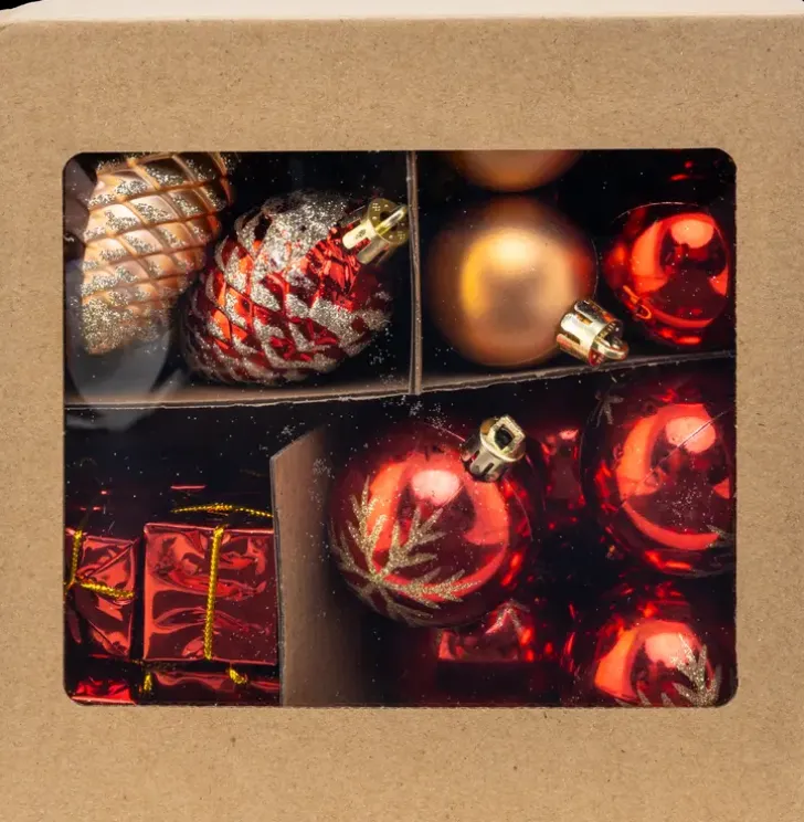 Joulupallo Lajitelma Kulta-Puna 60Kpl M