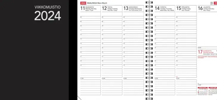 Poytakalenteri Viikkomuistio-Vuosipaketti 2024