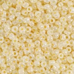 Rocaille-Siemenhelmet, Norsunluu, Halk. 3 Mm, Koko 8/0 , Aukon Koko 0,6-1,0 Mm, 25 G/ 1 Pkk