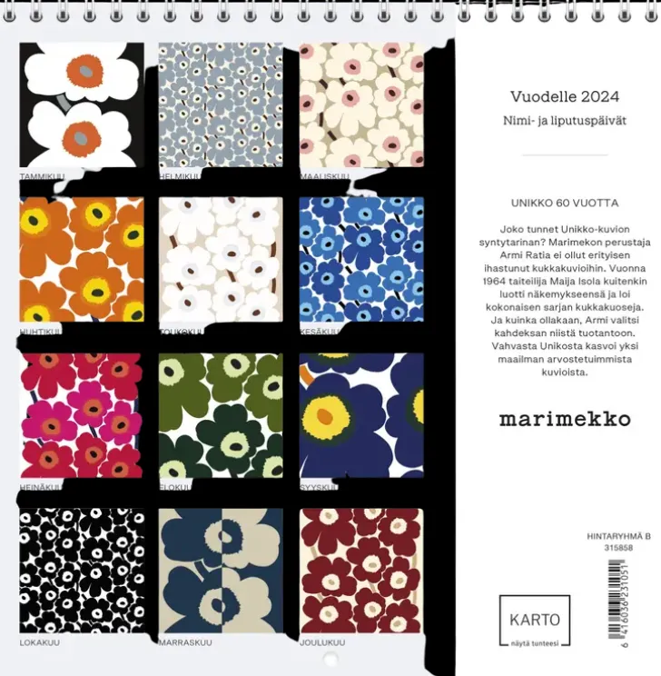Seinakalenteri Marimekko 2024